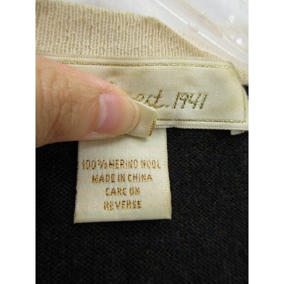 Coach Sweater Large Merino Wool Cardigan Classic Silver Buttons - Picture 9 of 10